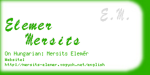 elemer mersits business card